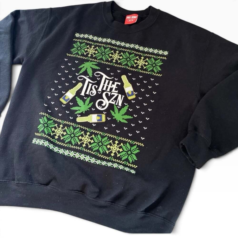 Nelk Boys Happy Dad Full Send Christmas Sweatshirt Black Sz M (HH)